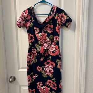 Floral Dress with Pink and Green Accents